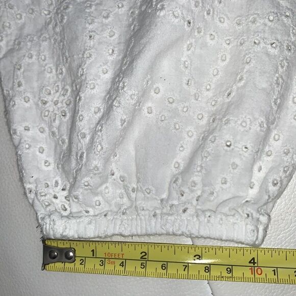 Zara Cotton Sewing V- Neck Buttons Front Tiered Mini Dress Size 9 - Picture 8 of 11